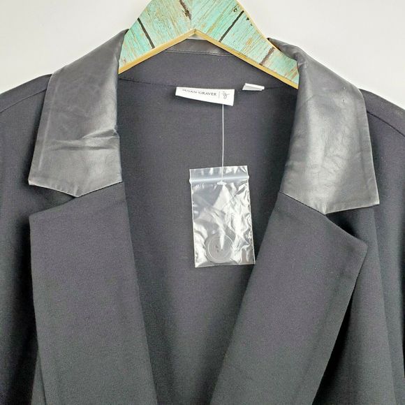 Susan Graver Black Ponte Stretch Blazer 26W NWOT - Picture 3 of 7